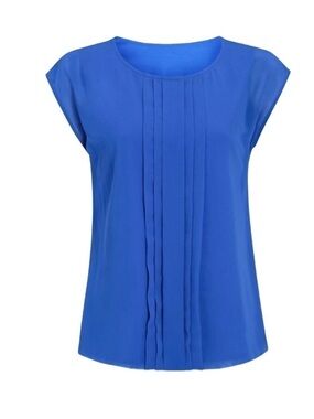 BODEN Dakota Jersey Top Cobalt Blue Pleated Sleeveless US 16-18
